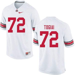 Men's Ohio State Buckeyes #72 Tommy Togiai White Nike NCAA College Football Jersey New Release LBH7344EN
